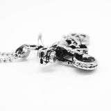 Maxbell Punk Rock Men Skull Motorcycle Pendant Necklace Chain Halloween Jewelry Gift