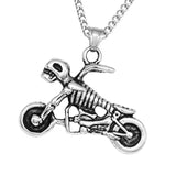 Maxbell Punk Rock Men Skull Motorcycle Pendant Necklace Chain Halloween Jewelry Gift