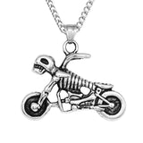 Maxbell Punk Rock Men Skull Motorcycle Pendant Necklace Chain Halloween Jewelry Gift