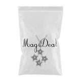 Maxbell Stainless Steel Men's Vintage Punk Pentagram 4-Stars Pendant Chain Necklace