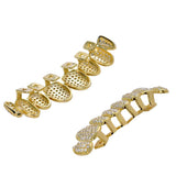Maxbell AAA Zircon Teeth Grills CZ Top Bottom Caps Hip Hop Halloween Gift Gold