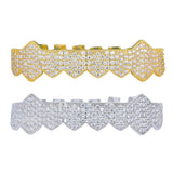 Maxbell 18K Gold Plated Single Row Micro Pave Crystal Mouth Teeth Grill Gold