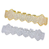 Maxbell 18K Gold Plated Single Row Micro Pave Crystal Mouth Teeth Grill Gold