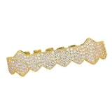 Maxbell 18K Gold Plated Single Row Micro Pave Crystal Mouth Teeth Grill Gold