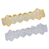 Maxbell 18K Gold Plated Single Row Micro Pave Crystal Mouth Teeth Grill Gold