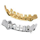 Maxbell 18K Gold Plated Single Row Micro Pave Crystal Mouth Teeth Grill Gold