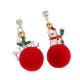 Maxbell Christmas Tree and Santa Claus Snowman Ear Studs Asymmetry Earrings Type2