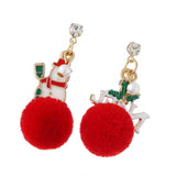 Maxbell Christmas Tree and Santa Claus Snowman Ear Studs Asymmetry Earrings Type2