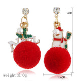 Maxbell Christmas Tree and Santa Claus Snowman Ear Studs Asymmetry Earrings Type2