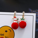Maxbell Christmas Tree and Santa Claus Snowman Ear Studs Asymmetry Earrings Type2