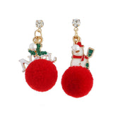 Maxbell Christmas Tree and Santa Claus Snowman Ear Studs Asymmetry Earrings Type2