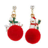 Maxbell Christmas Tree and Santa Claus Snowman Ear Studs Asymmetry Earrings Type2