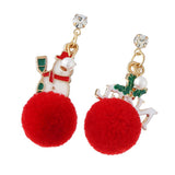Maxbell Christmas Tree and Santa Claus Snowman Ear Studs Asymmetry Earrings Type2