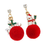 Maxbell Christmas Tree and Santa Claus Snowman Ear Studs Asymmetry Earrings Type2