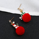 Maxbell Christmas Tree and Santa Claus Snowman Ear Studs Asymmetry Earrings Type2