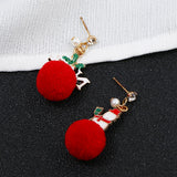 Maxbell Christmas Tree and Santa Claus Snowman Ear Studs Asymmetry Earrings Type2