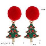 Maxbell Christmas Tree and Santa Claus Snowman Ear Studs Asymmetry Earrings Type3