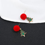 Maxbell Christmas Tree and Santa Claus Snowman Ear Studs Asymmetry Earrings Type3