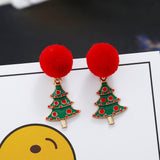 Maxbell Christmas Tree and Santa Claus Snowman Ear Studs Asymmetry Earrings Type3