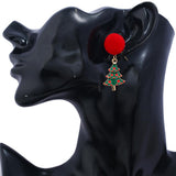 Maxbell Christmas Tree and Santa Claus Snowman Ear Studs Asymmetry Earrings Type3