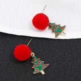 Maxbell Christmas Tree and Santa Claus Snowman Ear Studs Asymmetry Earrings Type3
