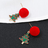 Maxbell Christmas Tree and Santa Claus Snowman Ear Studs Asymmetry Earrings Type3
