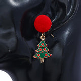 Maxbell Christmas Tree and Santa Claus Snowman Ear Studs Asymmetry Earrings Type3