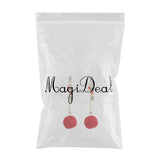 Maxbell Christmas Themed Cute Red Ball Dangle Earrings Fashion Gift Walking Stick