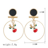 Maxbell Loop Ring Dangle Christmas Themed Earrings Festival Jewelry Charms Elk