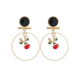 Maxbell Loop Ring Dangle Christmas Themed Earrings Festival Jewelry Charms Elk