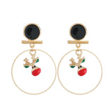 Maxbell Loop Ring Dangle Christmas Themed Earrings Festival Jewelry Charms Elk