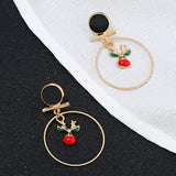 Maxbell Loop Ring Dangle Christmas Themed Earrings Festival Jewelry Charms Elk