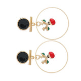 Maxbell Loop Ring Dangle Christmas Themed Earrings Festival Jewelry Charms Elk