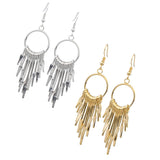 Maxbell 1 Pair Women Tassel Long Drop Earrings Statement Party Jewelry Gift Golden