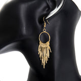 Maxbell 1 Pair Women Tassel Long Drop Earrings Statement Party Jewelry Gift Golden