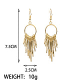 Maxbell 1 Pair Women Tassel Long Drop Earrings Statement Party Jewelry Gift Golden