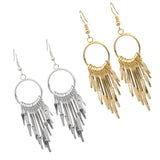 Maxbell 1 Pair Women Tassel Long Drop Earrings Statement Party Jewelry Gift Golden