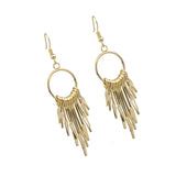 Maxbell 1 Pair Women Tassel Long Drop Earrings Statement Party Jewelry Gift Golden