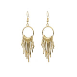 Maxbell 1 Pair Women Tassel Long Drop Earrings Statement Party Jewelry Gift Golden