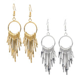 Maxbell 1 Pair Women Tassel Long Drop Earrings Statement Party Jewelry Gift Golden