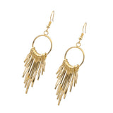 Maxbell 1 Pair Women Tassel Long Drop Earrings Statement Party Jewelry Gift Golden