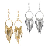 Maxbell 1 Pair Women Tassel Long Drop Earrings Statement Party Jewelry Gift Golden