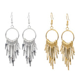 Maxbell 1 Pair Women Tassel Long Drop Earrings Statement Party Jewelry Gift Golden