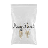 Maxbell 1 Pair Women Tassel Long Drop Earrings Statement Party Jewelry Gift Golden