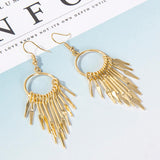 Maxbell 1 Pair Women Tassel Long Drop Earrings Statement Party Jewelry Gift Golden