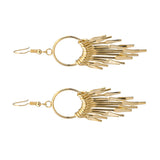 Maxbell 1 Pair Women Tassel Long Drop Earrings Statement Party Jewelry Gift Golden