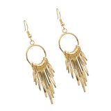 Maxbell 1 Pair Women Tassel Long Drop Earrings Statement Party Jewelry Gift Golden