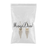 Maxbell 1 Pair Women Tassel Crystal Long Drop Earrings Statement Jewelry Golden