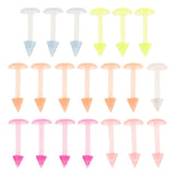 Maxbell 20Pcs Mix Colour Cone Shape Lip Tongue Bar Stud Ring Straight Piercing