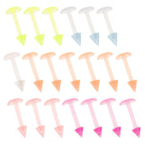 Maxbell 20Pcs Mix Colour Cone Shape Lip Tongue Bar Stud Ring Straight Piercing